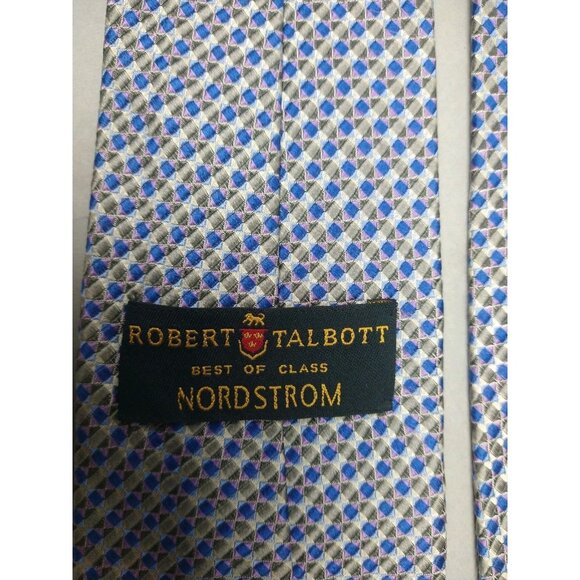 Robert Talbott Nordstrom Best of Class Blue Pink Silk Jacquard Tie Luxury Repp - Picture 3 of 9
